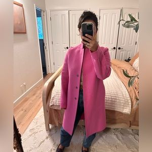 Barbie pink made in Italy from 100% virgin wool car coat